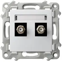 Ospel Presa doppia per antenna tipo F SZAFIR White