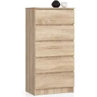 Akord Credenza 5 Cassetti Rovere Sonoma 60X40X121 Cm