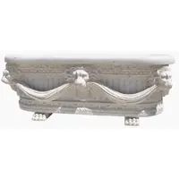 Casa Padrino Vasca da bagno barocca Testa di leone bianca 180 cm - Vasca da bagno autoportante in marmo - Accessori per il bagno - Nobile & Magnifico