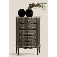 Casa Padrino cassettiera barocca nero/oro - Mobile nobile in legno massiccio con 5 cassetti - Mobili barocchi - Qualità lussuosa - Italy
