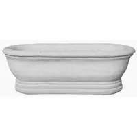 Casa Padrino Vasca da bagno barocca bianca 160 x 88 x H. 53 cm - Vasca da bagno autoportante in marmo - Accessori da bagno barocchi - Nobile e magnifico