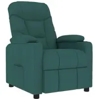 vidaXL Sedia da massaggio in tessuto verde scuro