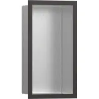 Hansgrohe XtraStoris Individual niche murale en acier inoxydable brossé avec cadre design, 300x150x100 mm, 56094340, 56094340