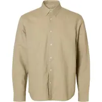Selected Camicia In Misto Lino Uomini Grigio XXL
