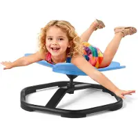 Vevor sedia girevole sensoriale per bambini a forma di fiore, portata 100 kg, giocattolo sensoriale con base in metallo antiscivolo, per favorire la coordinazione l'equilibrio la concentrazione, blu