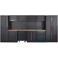 HBM Sistema da officina modulare expert, 17 pezzi, nero rosso