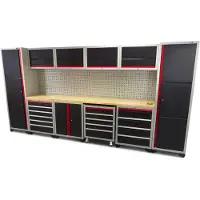 HBM sistema modulare per officina professionale deluxe, 16 pezzi, nero blu