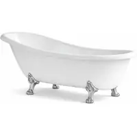 Casa Padrino Vasca da bagno in stile Art Nouveau Bianco / Argento 170 cm - Italy