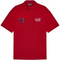 EA7 per uomo. 7M001416_AF13537 Polo grafica rossa (S), Rosso, Casual, Sportivo, Multisport, Poliestere, Manica corta