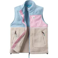 Passenger - Pile senza maniche in sherpa - Fairbanks Sherpa Gilet Faded W Denim Simply Taupe per Donne - Taglia S - Blu