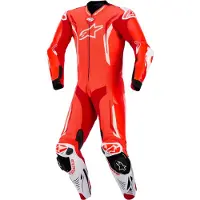 Alpinestars Tuta In Pelle GP Tech V5 1 Pezzo Red Fluo Bright Red White, Taglia: 58