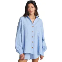 Billabong Women's Swell Blouse Camicetta Donna (S, blu)