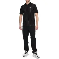 FILA Linter Striped Polo Shirt Black/iron Gate Striped Taglia: S | Polo Outlet | Uomo | Nero