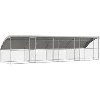 vidaXL Gabbia per cani, 4 pezzi, argento, 8 x 2 x 2 metri, acciaio zincato