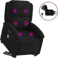 vidaXL Sedia da massaggio con supporto in piedi elettrica in velluto nero