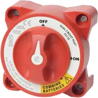 Blue Sea Systems Serie E Interruttore batteria a doppio circuito Plus Rosso Rosso Taglia unica