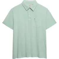 Superdry per uomo. M1110486A Polo classica in cotone e lino, verde chiaro. (M), Casual, Manica corta