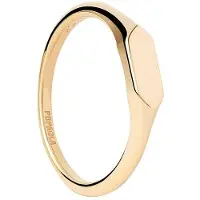 PDPaola Anello Minimalista Placcato Oro Hexagon Mini An01-C47 48 mm — Anello