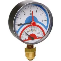 Icma TERMOMANOMETRO RADIALE ATTACCO LATERALE Ø 80 1/2" 0÷6 Atm 0÷120°C