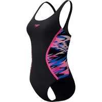 Speedo Women's Hyperboom Splice Muscleback One Piece Costume intero Donna (38, nero)