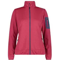 CMP Women's Jacket Jacquard Double Knitted Giacca in pile Donna (34, rosso)