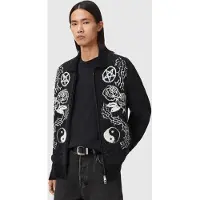 AllSaints Warner Cardigan Cinder Black/white Taglia: XL | Giacche Outlet | Uomo | Nero