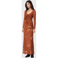 AllSaints Gabby Ls Mesh Dress Ania Rust Brown Taglia: 12 | Maxi abiti Outlet | Donna | Marrone