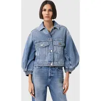 AllSaints Luca Denim Jacket Mid Indigo Taglia: 12 | Giacche di jeans Outlet | Donna | Blu
