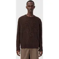 AllSaints Chainy Crew Rich Brown Taglia: XS | Maglioni a maglia Outlet | Uomo | Marrone
