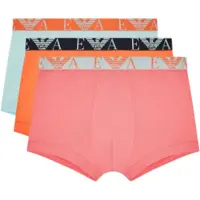 Emporio Armani per uomo. EM000259_AF20668 Set di 3 boxer semplici in rosa, turchese e arancione (XXL), Homewear, Cotone
