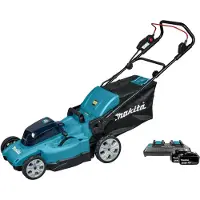 Makita DLM480PT2 - tosaerba a batteria - 18 V - 2 batterie ricaricabili, caricabatterie incluso - 3100 giri/min