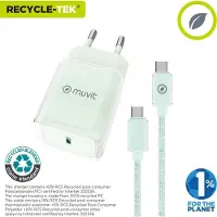 Muvit For Change Caricatore Da Muro Usb-c Pd 30w + Cavo Usb-c 1 M 3a