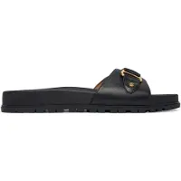 Ralph Lauren per donna. 802982883002 Sandali infradito Tasha in pelle nera (36), Nero, Basso, Nessuno, Casual