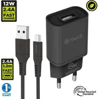 Muvit For Change Caricabatterie Da Parete Usb 2.4a 12w