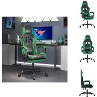 vidaXL Sedia da gioco con poggiapiedi in ecopelle nera e verde - Sedia da gioco