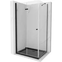 Mexen Lima cabina doccia pieghevole 90 x 120 cm, trasparente, nera + piatto doccia Flat, nero - 856-090-120-70-00-4070B