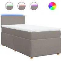 Syfax Giroletto a Molle con Materasso Tortora 100x200 cm in Tessuto