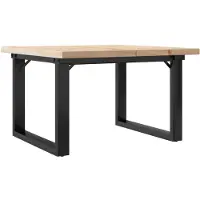 Syfax Tavolino Salotto Telaio a O 70x70x40,5cm Legno Pino e Acciaio
