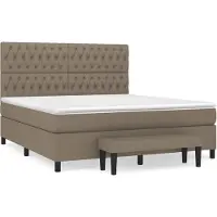 vidaXL Letto a molle con materasso Taupe 180x200 cm in tessuto