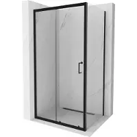 Mexen Apia cabina doccia scorrevole 135 x 90 cm, trasparente, nera - 840-135-090-70-00