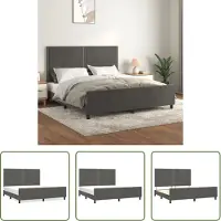The Living Store Struttura letto con testiera grigio scuro 180x200 cm in velluto