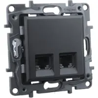 Legrand Presa per computer 2xRJ45 CAT5e nero Niloe Step 2472