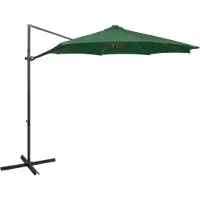 Sonstiges Ombrellone a Sbalzo con Palo e Luci a LED Verde 300 cm