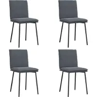 Syfax Sedie da Pranzo 4 pz Grigio Scuro in Velluto