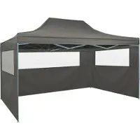 Syfax Gazebo Professionale Pieghevole 3 Pareti 3x4m Acciaio Antracite