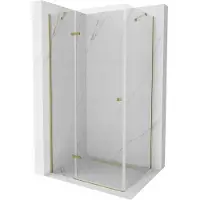 Mexen Roma cabina doccia con porta a battente 80 x 90 cm, trasparente, oro - 854-080-090-50-00