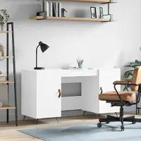 Prolenta Maison Exclusive - Scrivania bianca 140x50x75 cm Materiale ligneo