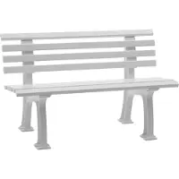 Blome Panchina da giardino Ibiza a 2 posti, in plastica di facile manutenzione, con 9 profili multicamera, 2 piedi e schienale, bianco