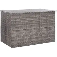 The Living Store Cuscino da giardino grigio 150x100x100 cm in poly rattan