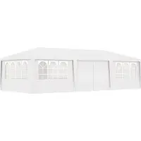 Syfax Gazebo Professionale con Pareti 4x9 m Bianco 90 g/m²